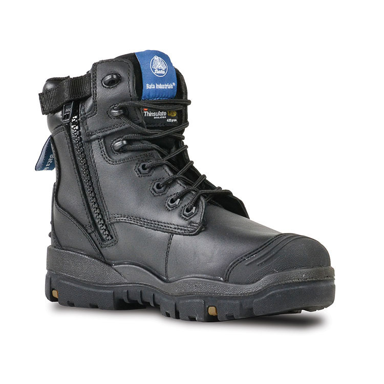 Bata Industrials Longreach CT Zip Safety Work Boots Black SafetyHQ
