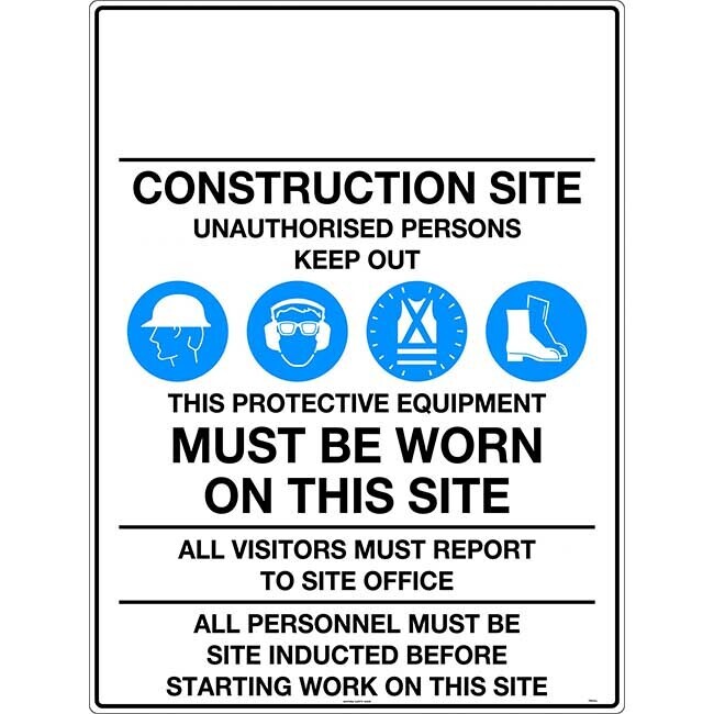 Construction Site Safety Requirements (Customer Logo) Safety Sign ...