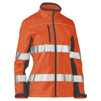 Bisley Women's Taped Two Tone Hi Vis Soft Shell Jacket