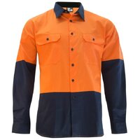 KM Workwear Long Sleeve Two Tone Drill Shirt