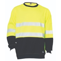KM Workwear Taped Fleecy Jumper Yellow/Navy