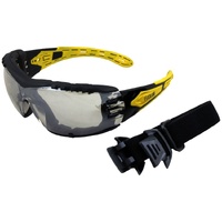 EVOLVE Safety Glasses with Gasket & Headband Silver Mirror Lens