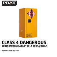 Class 4 Dangerous Goods Storage Cabinet 60L 1 Door 2 Shelf