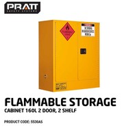 Flammable Storage Cabinet 160L 2 Door 2 Shelf