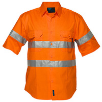 Prime Mover Hi-Vis Regular Weight Short Sleeve Shirt with Tape