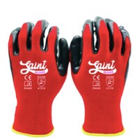 Saint 13 Gauge Red Nitrile Coated Polyester Work Gloves 1x Pair