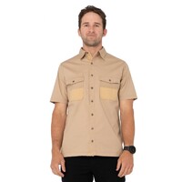 Grindstones Short Sleeve Shirt Colour Khaki
