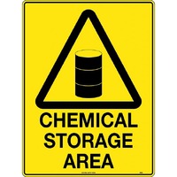 Chemical Storage Area Safety Sign 450x300mm Metal
