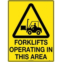 Forklifts Operating in This Area Safety Sign 450x300mm Poly