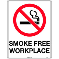 Smoke Free Workplace Safety Sign 450x300mm Metal