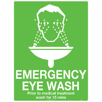Emergency Eye Wash Safety Sign 300x225mm Poly