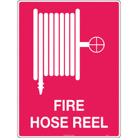 Fire Hose Reel with pictogram Safety Sign 300x225mm Poly
