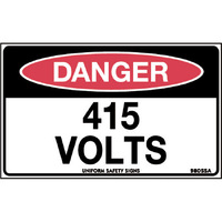 Danger 415 Volts Self Adhesive 90x55mm Pack of 10