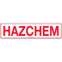 Hazchem Safety Sign 600x150mm Metal