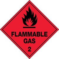 Flammable Gas 2 Hazchem Sign 270x270mm Poly