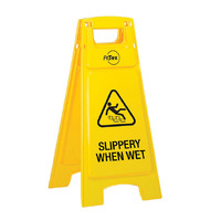 Slippery When Wet Premium Double Sided Plastic Sign Stand