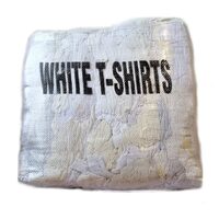 10kg Pack of White T-Shirt Rags